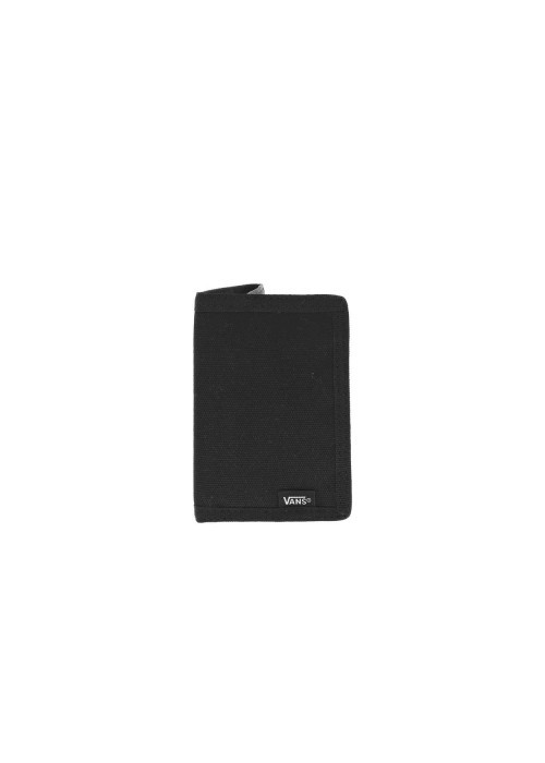 Portefeuille noir en forme rectangle avec logo de la marque cousu