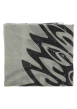 Thumbnail Foulard en coton blanc transparent avec des imprimés noirs et rouges - Image 2