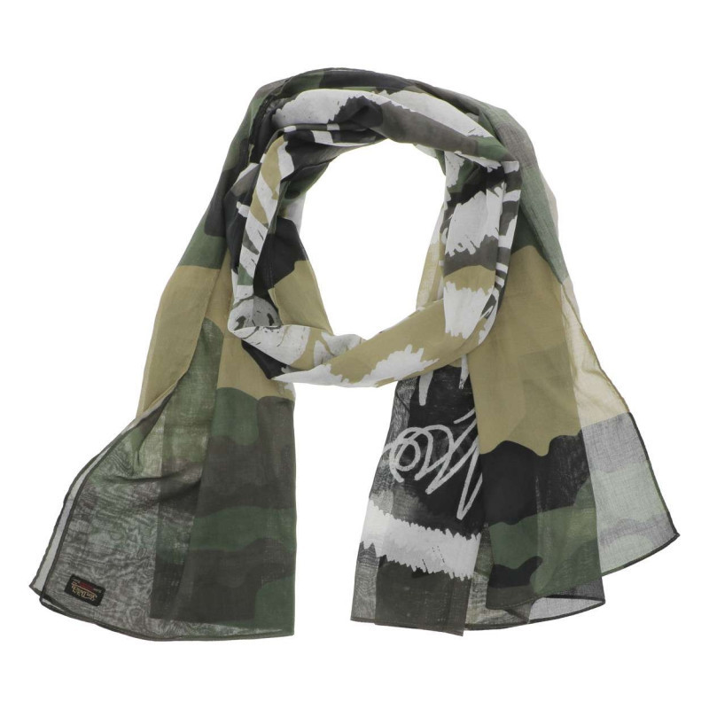 Von Dutch - Foulard Kaki En Coton Transparent à Motif Camouflage Et Logo Blanc - Kaki