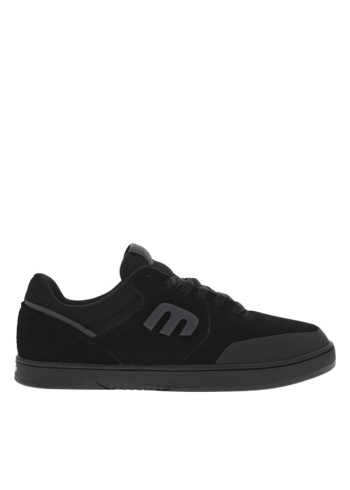 Baskets skate en cuir noires avec semelle à talon plat et à lacets - Image 2