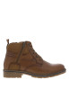 Thumbnail Bottines en cuir camel à talon décroché bas pourvues d'un zip latéral