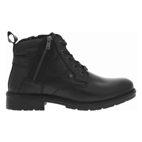 Bottines en cuir noires à talon décroché bas...