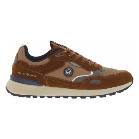 Baskets running cognac pourvues de lacets avec...