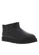Thumbnail Boots en cuir noires à talon plat avec des surpiqûres noires et blanches - Image 3
