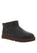 Thumbnail Boots en cuir marron à talon plat avec une doublure en fausse fourrure - Image 3