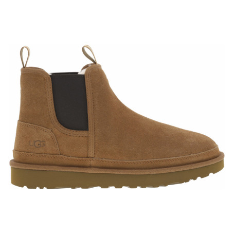 Boots en cuir camel à talon plat pourvues de...