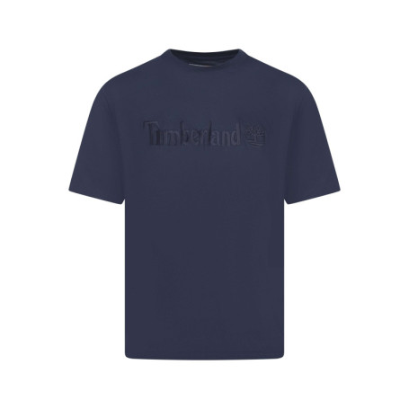 T-shirt en coton bleu marine uni à col rond...