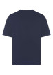 Thumbnail T-shirt en coton bleu marine uni à col rond avec le nom de la marque brodé - Image 2