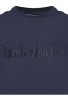 Thumbnail T-shirt en coton bleu marine uni à col rond avec le nom de la marque brodé - Image 3