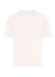 Thumbnail T-shirt en coton écru uni à col rond avec le nom de la marque brodé - Image 2