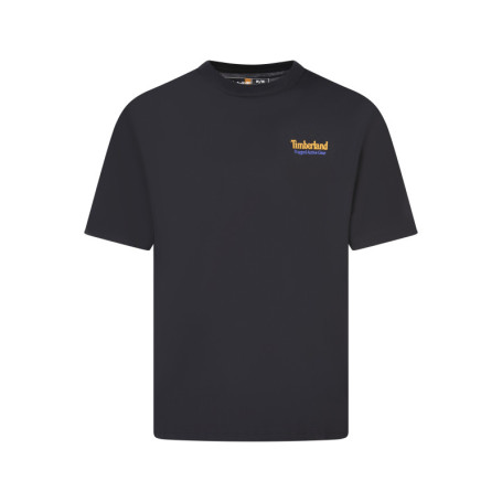 T-shirt en coton noir imprimé à l'avant et au...