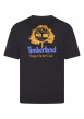 Thumbnail T-shirt en coton noir imprimé à l'avant et au dos avec un col rond - Image 2