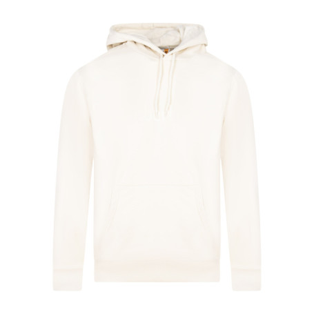 Sweat à capuche en coton écru à coupe droite...