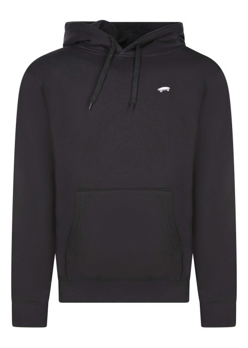 Sweat en coton noir uni avec une coupe droite et un col à capuche