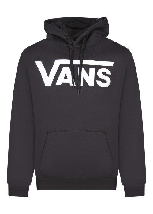 Sweat en coton noir uni avec une coupe droite et un col à capuche