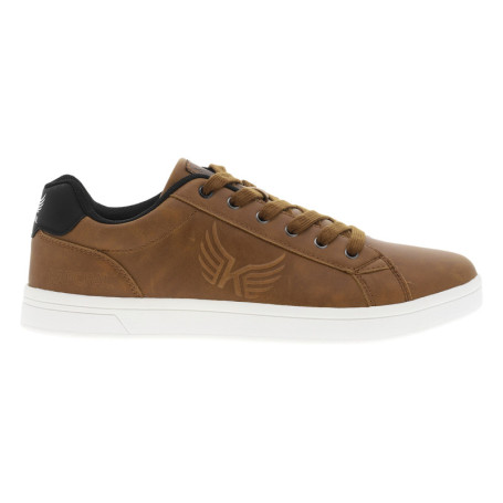 Tennis cognac à talon plat avec un logo en...