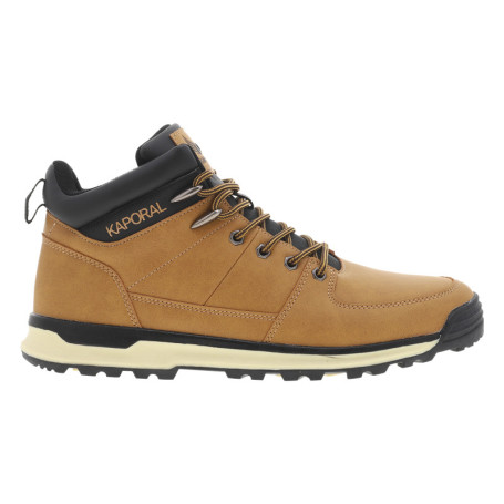 Bottines camel à talon plat à lacets avec des...