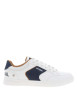 Thumbnail Tennis blanches avec des détails bleus denim à semelle plate et à lacets plats