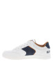 Thumbnail Tennis blanches avec des détails bleus denim à semelle plate et à lacets plats - Image 3