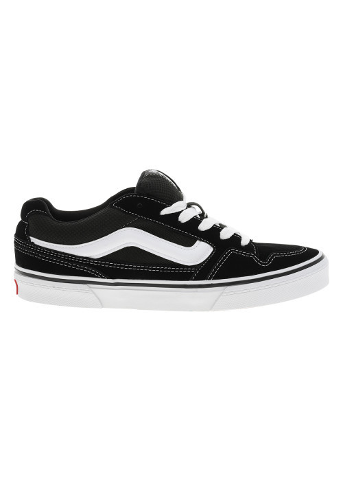 Baskets skate en cuir noires à talon plat avec un logo en relief sur le côté