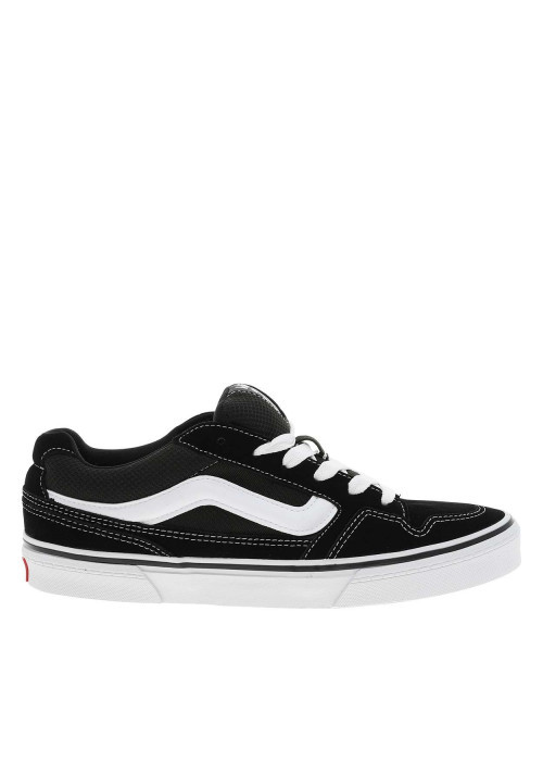 Baskets skate en cuir noires à talon plat avec un logo en relief sur le côté - Image 2