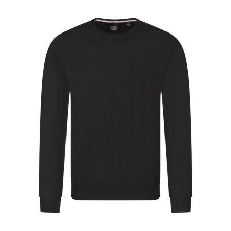 Pull noir uni avec une coupe droite, un col...