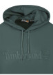 Thumbnail Sweat à capuche en coton vert à coupe droite avec le nom de la marque brodé - Image 3