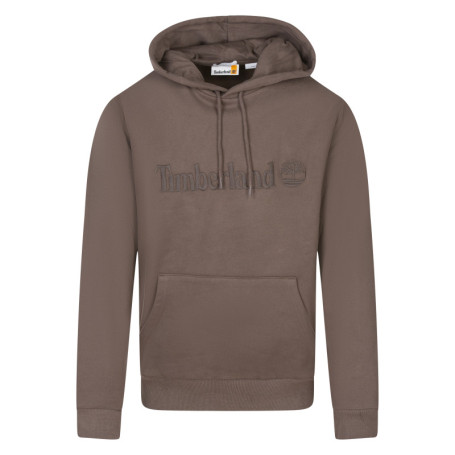 Sweat à capuche en coton marron à coupe droite...