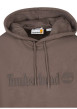 Thumbnail Sweat à capuche en coton marron à coupe droite avec le nom de la marque brodé - Image 3