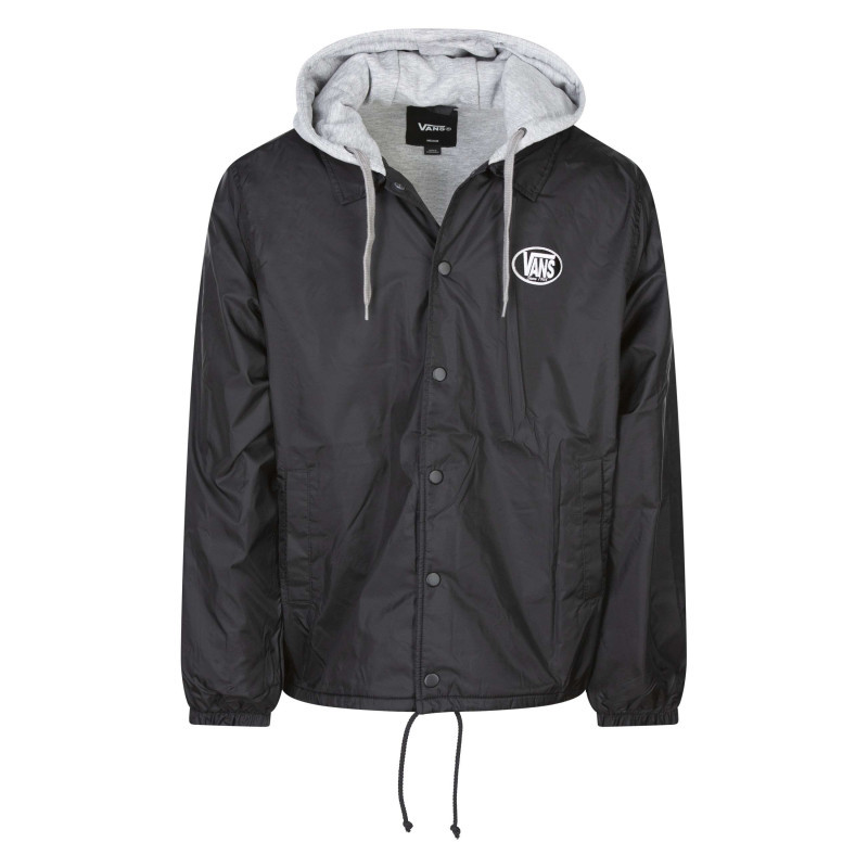 Vans - Veste Coupe Vent Noire Imprimée Avec Un Col à Capuche Et Des Manches Longues - Noire