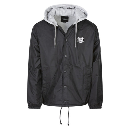 Veste coupe vent noire imprimée avec un col à...