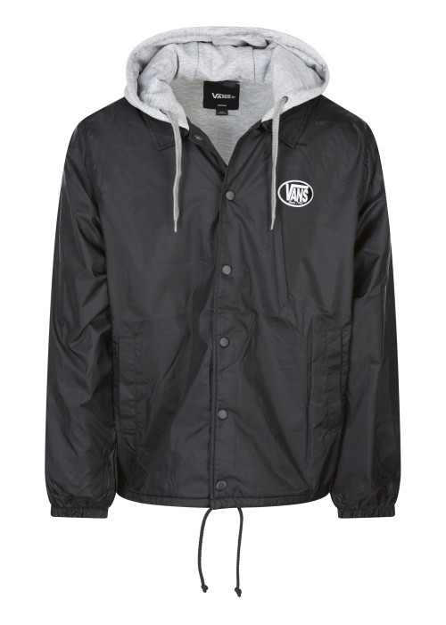 Veste coupe vent noire imprimée avec un col à...