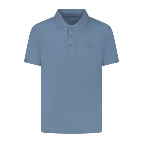 Polo en coton bleu ciel uni avec une coupe...