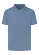 Thumbnail Polo en coton bleu ciel uni avec une coupe ajustée et des boutons