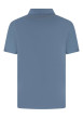 Thumbnail Polo en coton bleu ciel uni avec une coupe ajustée et des boutons - Image 2