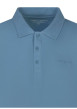 Thumbnail Polo en coton bleu ciel uni avec une coupe ajustée et des boutons - Image 3