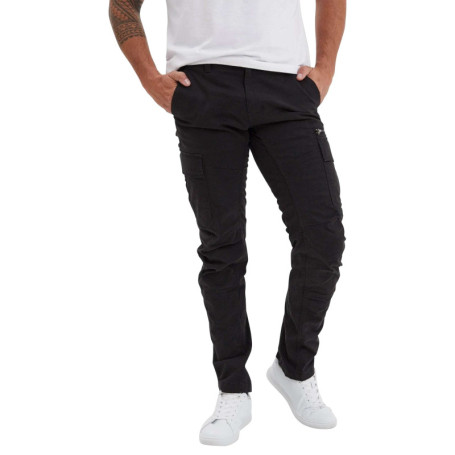 Pantalon Cargo en coton noir uni coupe slim...