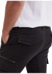 Thumbnail Pantalon Cargo en coton noir uni coupe slim pourvu de multiples poches - Image 5