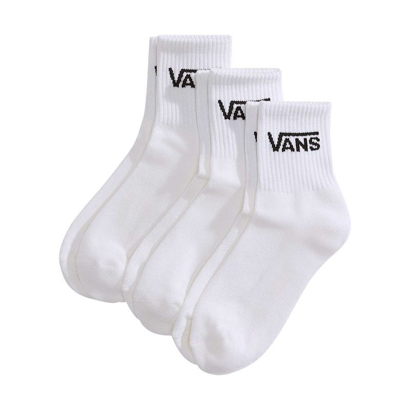 Vans - Lot De 3 Paires De Chaussettes Mi-hautes En Coton Mélangé Blanches Unies - Blanches Vans - Lot De 3 Paires De Chaussettes Mi-hautes En Coton Mélangé Blanches Unies - Blanches