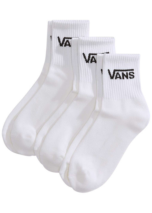 Lot de 3 paires de chaussettes mi-hautes en coton mélangé blanches unies