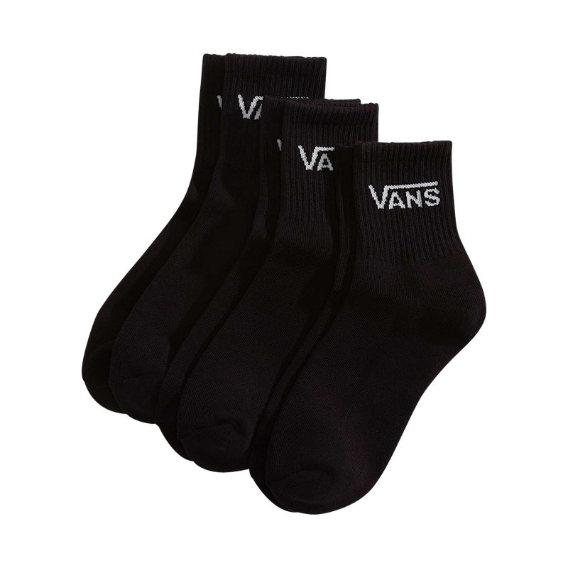 Vans - Lot De 3 Paires De Chaussettes Mi-hautes En Coton Mélangé Noires Unies - Noires Vans - Lot De 3 Paires De Chaussettes Mi-hautes En Coton Mélangé Noires Unies - Noires