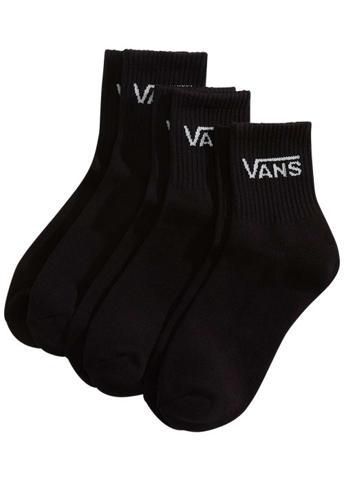 Lot de 3 paires de chaussettes mi-hautes en coton mélangé noires unies