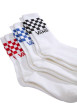 Thumbnail Lot de 3 paires de chaussettes hautes en coton mélangé blanches à carreaux - Image 3