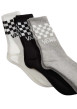 Thumbnail Lot de 3 paires de chaussettes hautes en coton mélangé multicolores à carreaux - Image 3