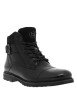 Thumbnail Boots en cuir noires à talon décroché bas avec des lacets et un zip latéral - Image 3