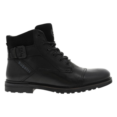 Boots en cuir noires à talon décroché bas avec...