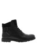 Thumbnail Boots en cuir noires à talon décroché bas avec des lacets et un zip latéral