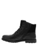 Thumbnail Boots en cuir noires à talon décroché bas avec des lacets et un zip latéral - Image 2
