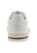 Thumbnail Tennis blanches en cuir à talon plat avec renfoncement effet copeaux et à lacets - Image 7