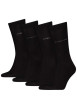 Thumbnail Lot de 4 paires de chaussettes hautes en coton mélangé noires unies